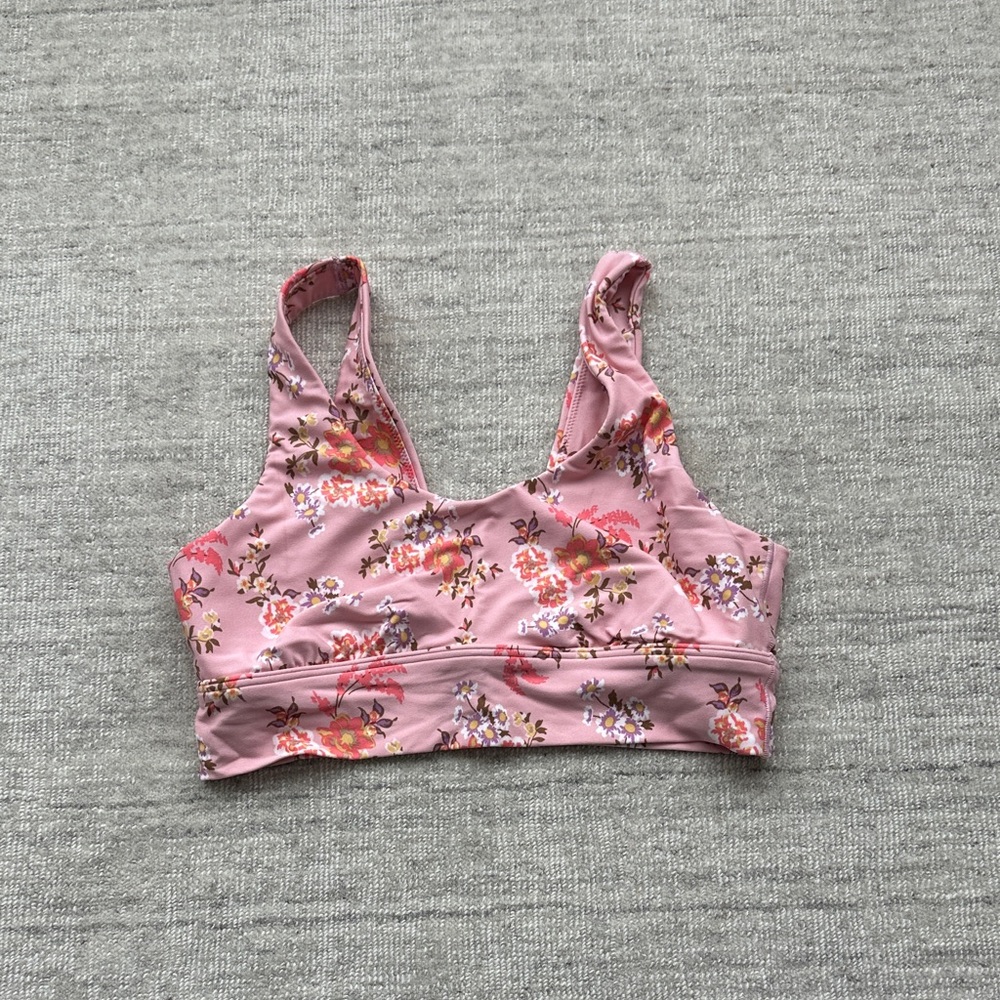 Offline by Aerie Floral Pink Sports Bra